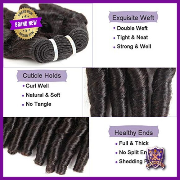 8 Inch Brazilian Human Hair Extensions 4 Bundles Curly Weave